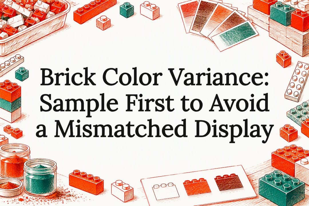 Sketch of bricks and color swatches
