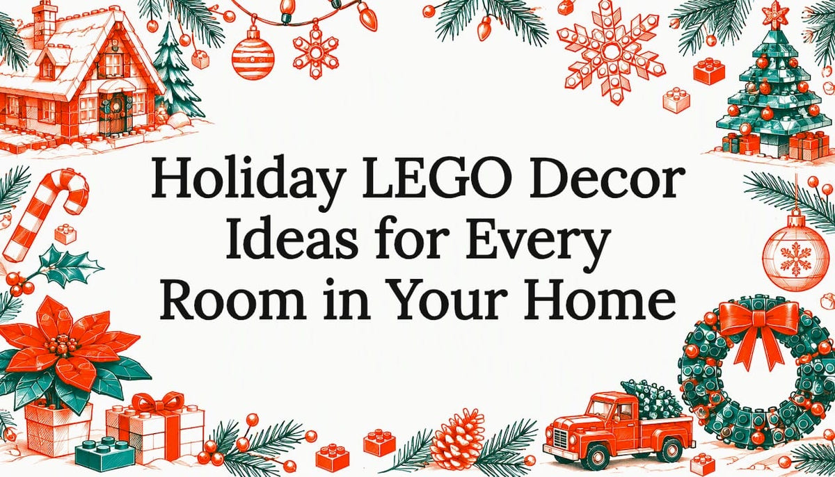 Sketches framing a holiday decor title
