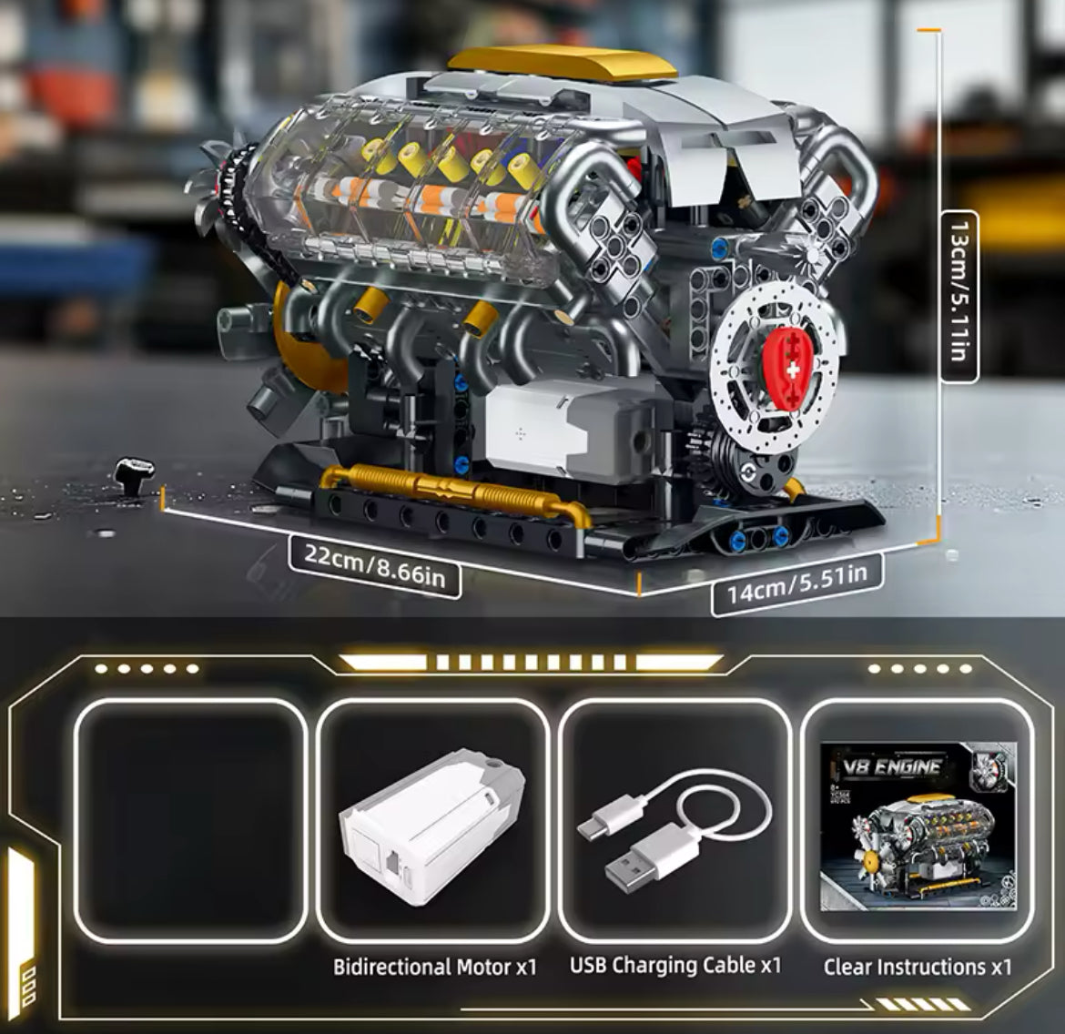 *MOTORIZED* V8 Engine Model 4022