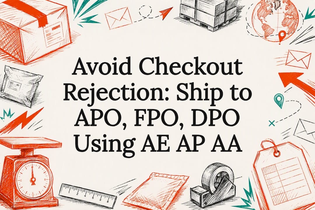 Decorative military shipping guide title card
