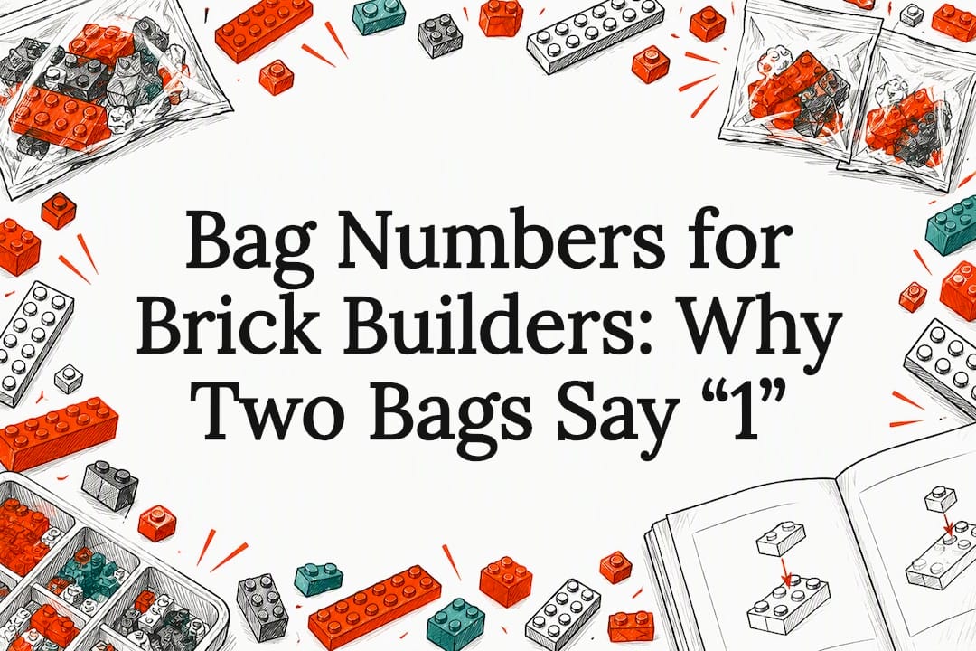 Sketch title card with numbered brick bags