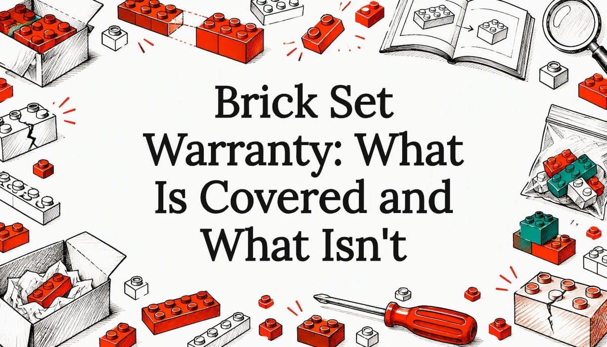 Sketches of bricks frame the warranty title
